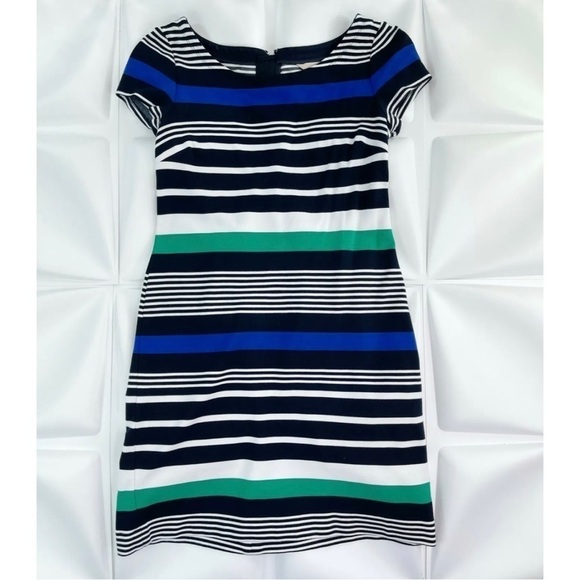 Banana Republic Sz 4 Striped Knit Shift Sheath s Dress Stretch - Picture 3 of 6